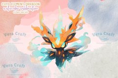 Cute Elemental Dragon Watercolor Sublimation Clipart Set 3 Product Image 6