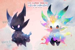 Cute Element Monsters Watercolor Sublimation Clipart Product Image 7