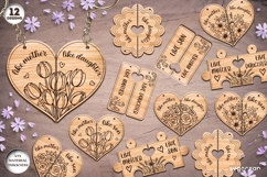 Keychains Laser Cut Mega Bundle | Glowforge | SVG Product Image 2