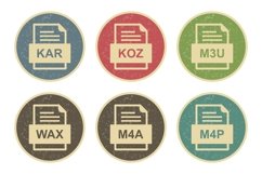 Set Of File Formats Icons Product Image 1