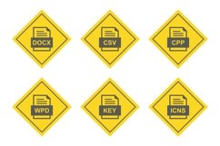 Set Of File Formats Icons Product Image 1