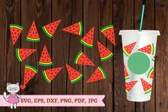 Watermelon Summer svg for Full Wrap Venti Cold Cup 24 oz Product Image 1