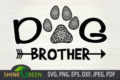 Dog SVG - Dog Brother - Floral Mandala Paws DXF EPS JPEG Product Image 2