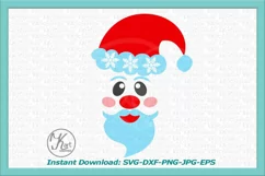 Santa face svg dxf file png clip art digital download Product Image 2