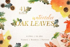 Oak leaves Watercolor png Product Image 1