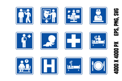 Blue Hospital Signs Product Image 1