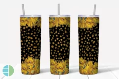 Sunflower Tumbler | Animal Print Skinny Tumbler Sublimation Product Image 2