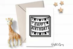 Happy Birthday paper cut design SVG / DXF / EPS / PNG files Product Image 2