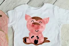 Pig in mud sublimation design, watercolor png Product Image 2