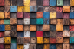 Colorful Wooden Blocks Background Wallpaper Product Image 1