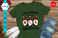 Christmas With My Gnomies Svg, Buffalo Plaid Gnomes Svg Product Image 3