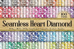 100 Seamless Watercolor Heart Diamond Digital Papers Product Image 1