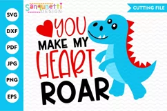Dinosaur Valentine | Boys Valentine SVG Product Image 1