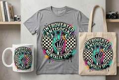 Introverted Antisocial Mentally Spicy PNG | Funny Skeleton Product Image 1