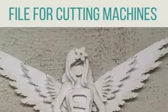 Vintage 3D angel, cardstock design, SVG cut file, Christmas Product Image 2