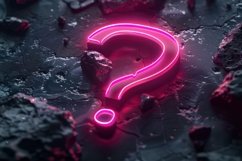Glowing Question Mark Neon Background Wallpaper Product Image 1