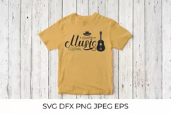 Country Music festival lettering with hat and guitar SVG Product Image 2