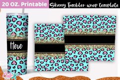 Heart leopard Valentines day 20 Oz. Skinny Tumbler wrap Product Image 2