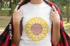 Sunflower Zentangle svg, Sunflower svg, Sunflower Monogram Product Image 10