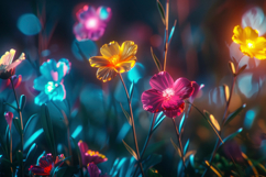 Glowing Flowers Background Wallpaper Product Image 1