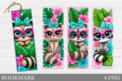 Raccoon Bookmark Design. Cute Raccoon Bookmark Sublimation Product Image 1