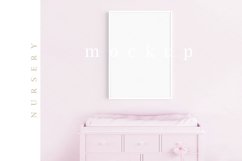 Girl&#039;s Room Nursery A4 White Frame Digital Pink Mockup/M202 Product Image 1