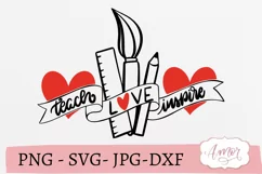 Teach love inspire SVG, teacher appreciation svg Product Image 2