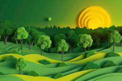 Paper Art Nature Background Wallpaper Product Image 1