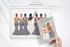 Pewter Wedding Clipart, Grey Bridesmaids Clipart Product Image 6