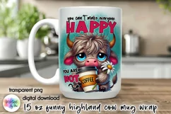 Funny Highland Cow Mug Wrap, Sarcastic Coffee Mug Print Product Image 1