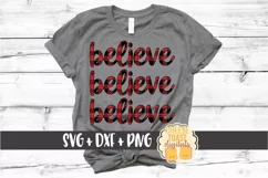 Believe Believe Believe - Buffalo Plaid Christmas SVG File Product Image 1