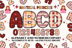 Nautical Princess png alphabet, princess letters doodle Product Image 1