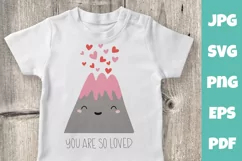 Valentine. valentine's day svg Love Heart Cartoon volcano Product Image 1