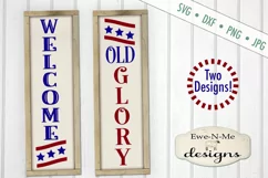 Patriotic Welcome - Old Glory - 4th of July - Vertical SVG Product Image 1