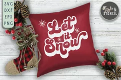 Let it Snow Retro Christmas SVG - PNG, DXF, SVG, EPS, Cut Product Image 6