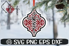 Arabesque Tile Ornament - Jesus - Christmas- SVG PNG DXF EPS Product Image 1