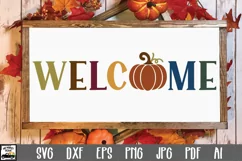 Welcome SVG Cut File - Fall Farmhouse SVG PNG DXF EPS JPG Product Image 1