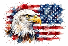 Bald Eagle Portrait Watercolor sublimation Product Image 1