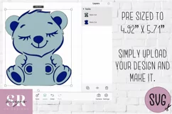 Teddy birthday Money card | Paper cutting | Money card SVG Product Image 5
