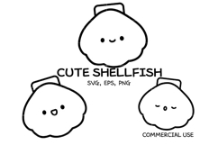 Cute Shellfish SVG Bundle | Seashell Outline Clipart | Ocean Product Image 1