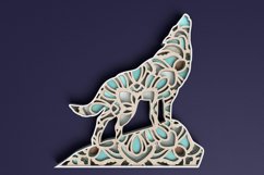 Animal laser cut file - Wolf Mandala Product Image 4