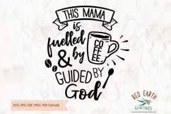 Funny coffee quote, this mama runs on coffee in SVG,DXF,PNG Product Image 2