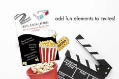 Movie Theater Watercolor Clip Art Set Awards Actors Stars Product Image 2