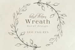 Floral wreath SVG, PNG. Hand drawn doodle flowers Product Image 1