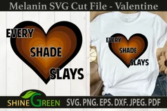 Valentines SVG - Melanin Heart for Black Woman SVG Afro Girl Product Image 1