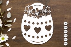 Easter egg paper cut files, Floral easter egg svg laser cut Product Image 1