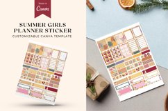 SUMMER GIRLS - PLANNER STICKER,Canva Template Product Image 1