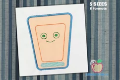 The Face Of Cartoon In Square Shape Appliquel Pattern Product Image 1