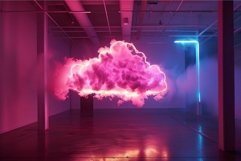 Surreal neon cloud installation in modern gallery Product Image 1