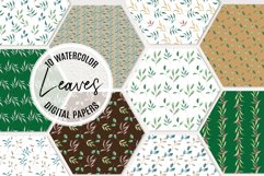 Leaves Watercolor Seamless Patterns Foliage Leaf Greenery Product Image 1